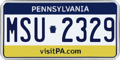 PA license plate MSU2329