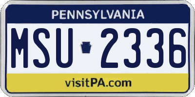 PA license plate MSU2336
