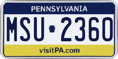 PA license plate MSU2360