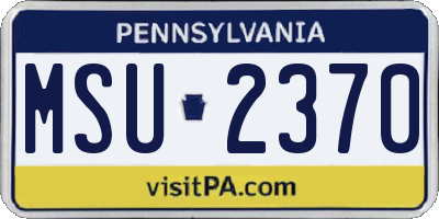 PA license plate MSU2370