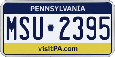 PA license plate MSU2395