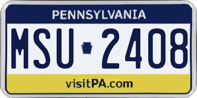 PA license plate MSU2408
