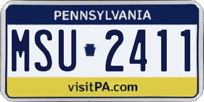 PA license plate MSU2411