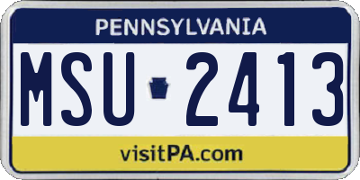PA license plate MSU2413