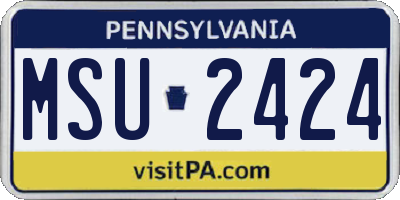 PA license plate MSU2424