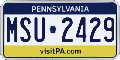 PA license plate MSU2429