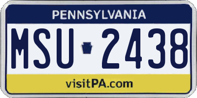 PA license plate MSU2438
