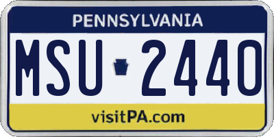 PA license plate MSU2440