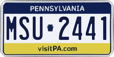 PA license plate MSU2441