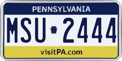 PA license plate MSU2444