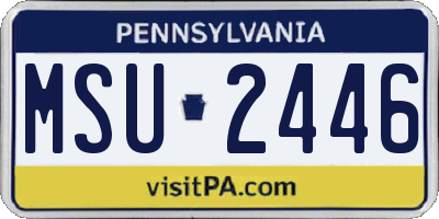 PA license plate MSU2446