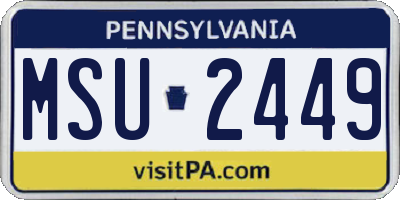 PA license plate MSU2449