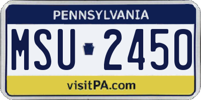 PA license plate MSU2450