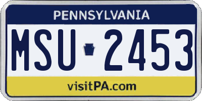 PA license plate MSU2453