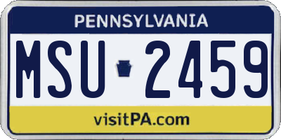 PA license plate MSU2459