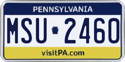 PA license plate MSU2460