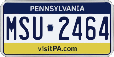 PA license plate MSU2464
