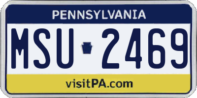 PA license plate MSU2469