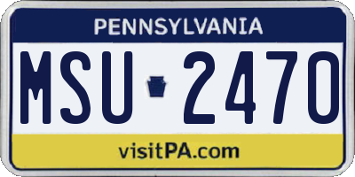 PA license plate MSU2470