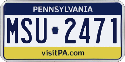 PA license plate MSU2471