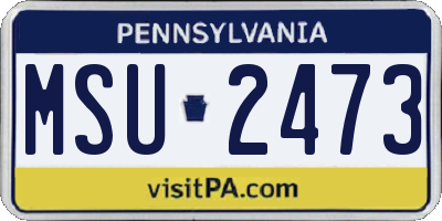 PA license plate MSU2473