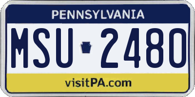 PA license plate MSU2480