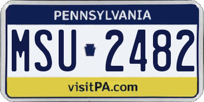 PA license plate MSU2482