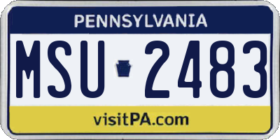 PA license plate MSU2483