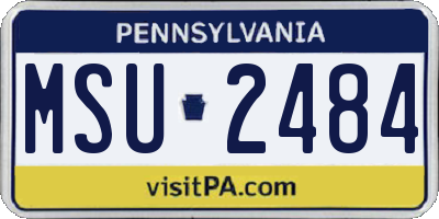 PA license plate MSU2484