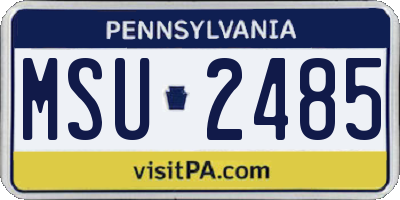 PA license plate MSU2485