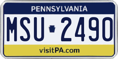 PA license plate MSU2490