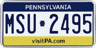PA license plate MSU2495