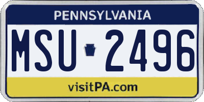 PA license plate MSU2496