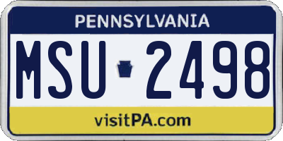 PA license plate MSU2498