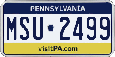 PA license plate MSU2499