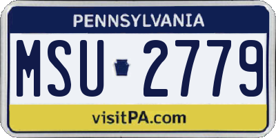 PA license plate MSU2779