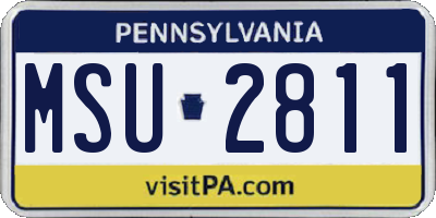 PA license plate MSU2811
