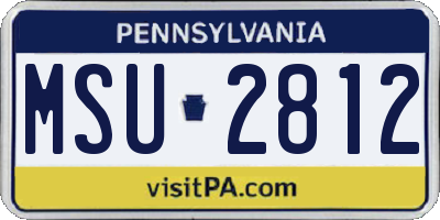 PA license plate MSU2812