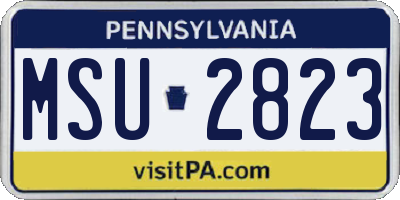 PA license plate MSU2823