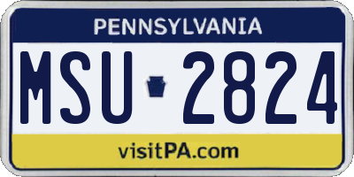 PA license plate MSU2824