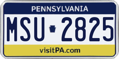 PA license plate MSU2825