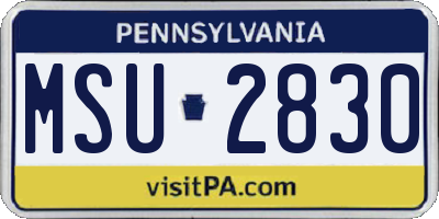 PA license plate MSU2830