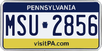 PA license plate MSU2856