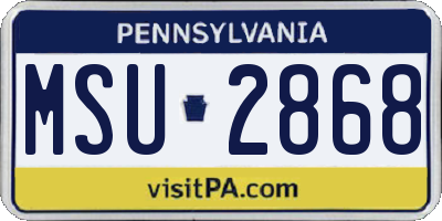 PA license plate MSU2868