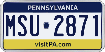 PA license plate MSU2871
