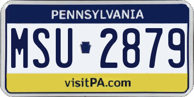 PA license plate MSU2879