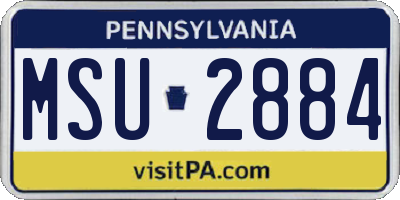 PA license plate MSU2884