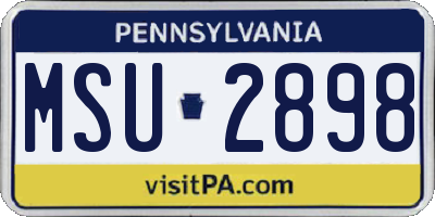 PA license plate MSU2898