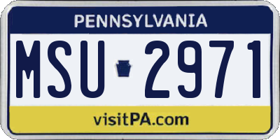 PA license plate MSU2971