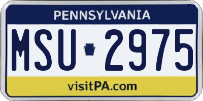 PA license plate MSU2975